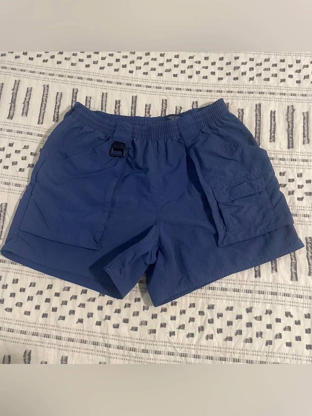 Vintage Men's Navy Blue Cargo Swim Shorts